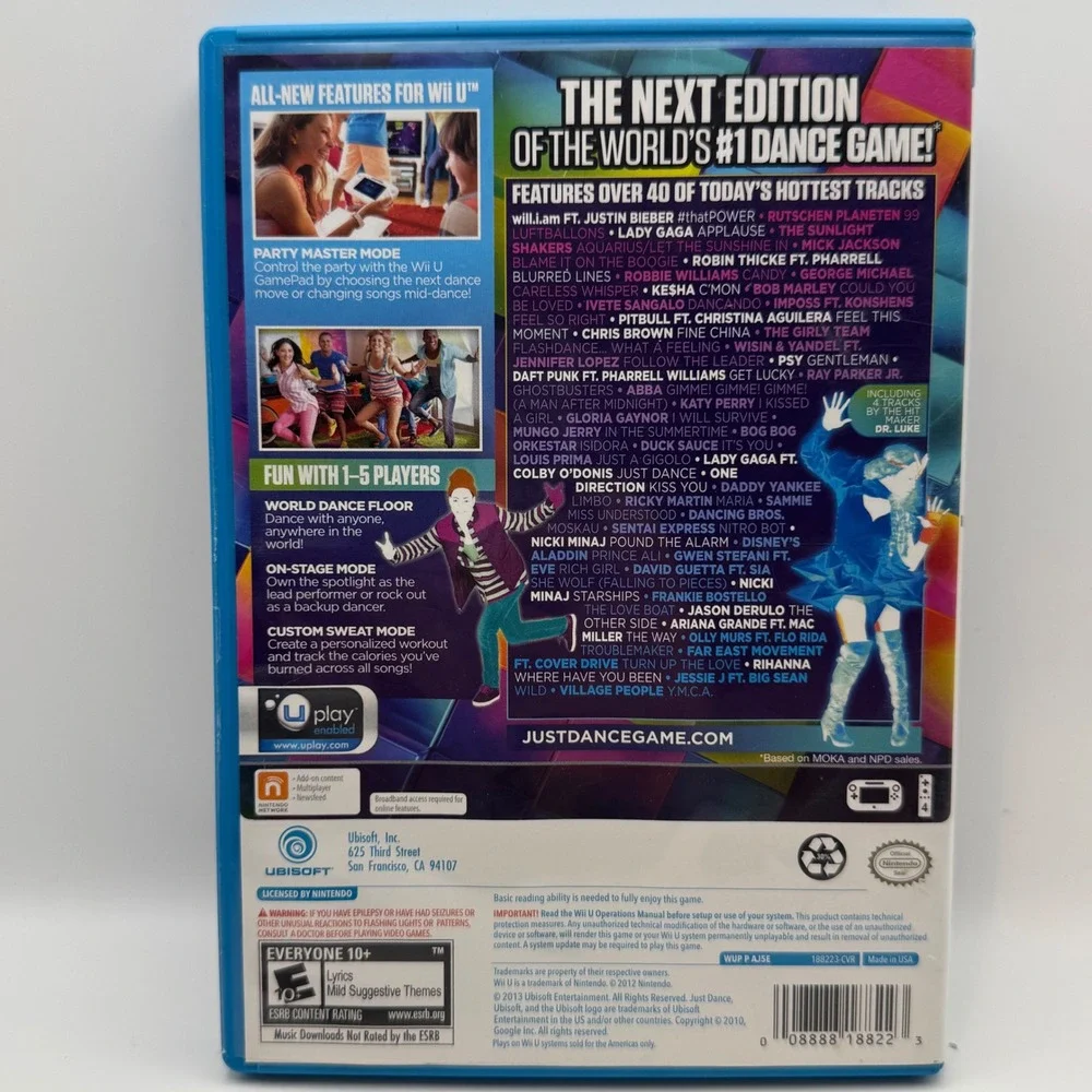 Just Dance 2014 Nintendo Wii U Game Ubisoft WUP P AJSE Music Dance E10+